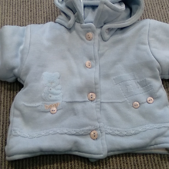 Moda baby 2 piece baby blue crochet detatchable hooded snowsuit - Picture 2 of 7